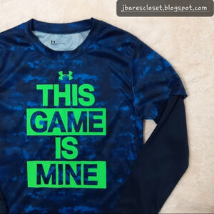 Under Armour | Boy's Digi-Camo Long Sleeve Shirt Size 7 Blue/navy/lime